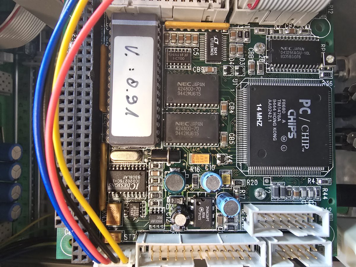 CPU module of the UNIMET 1000 ST: Chips & Technologies F8680 PC/CHIP, BIOS EPROM labelled "V: 0.91"